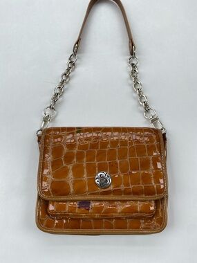 Brighton faux crocodile leather clutch handbag Tan Small